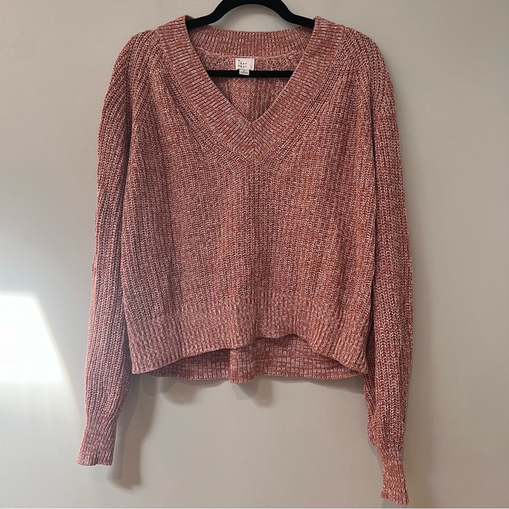 A New Day Orange V-Neck Sweater
